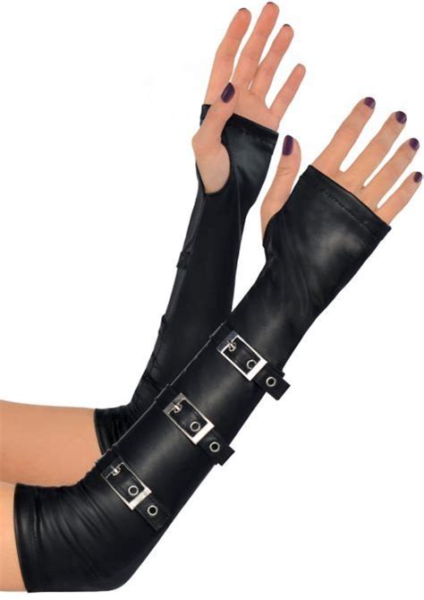 Gothic Arm Warmers With Buckles Party City Arm Warmers Buckle Black