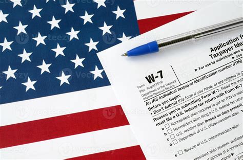 Form W Application For Irs Individual Taxpayer Identification Number