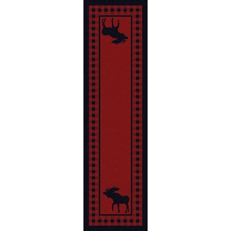 Moose Refuge Runner Rug In Green And Red