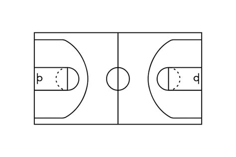 Premium Vector | Basketball Court Diagram with Markings Vector icon