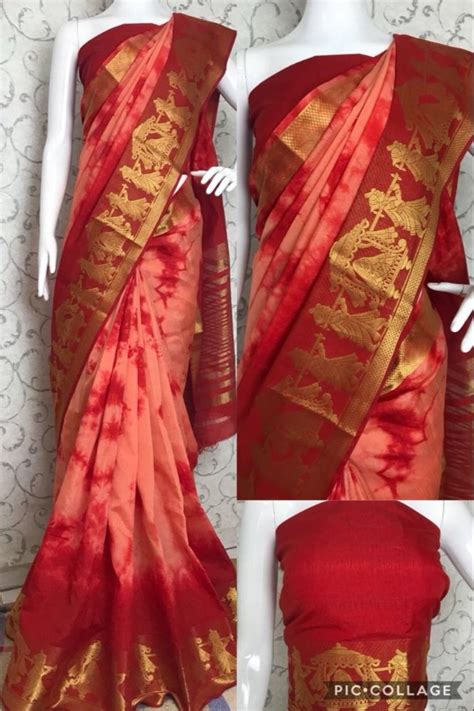 Party Wear Multicolor Raw Silk Sibori Printed Saree 6 3 M With Blouse