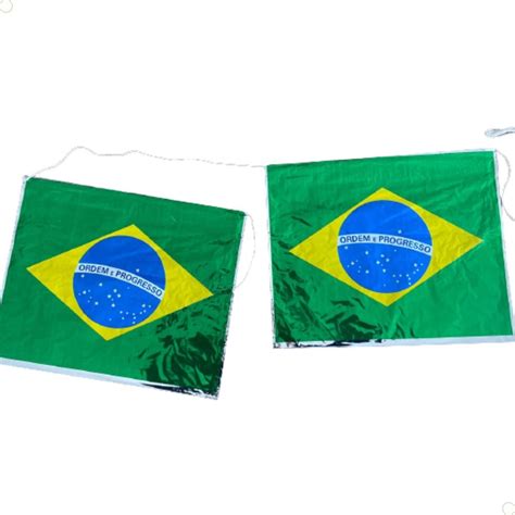 Metros Varal Bandeira Brasil Copa Do Mundo Dupla Face Loja Do