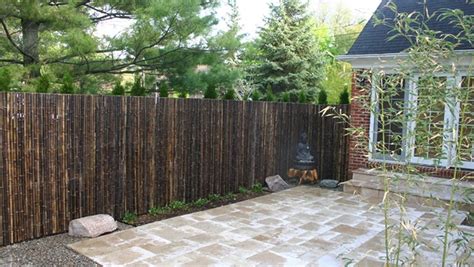 Natural Black Rolled Bamboo Fencing 1 X 8 X 8 Forever Bamboo