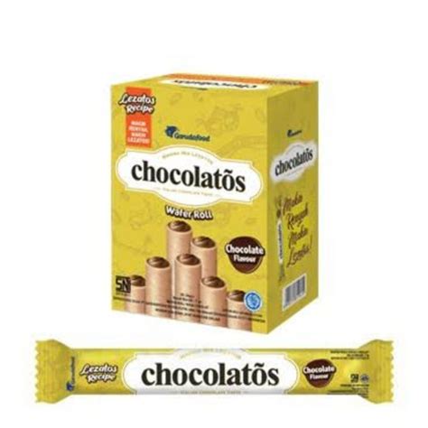 Jual Chocolatos Wafer Roll Chocolate Flavour 1 Kotak Isi 24 Pcs Kemasan