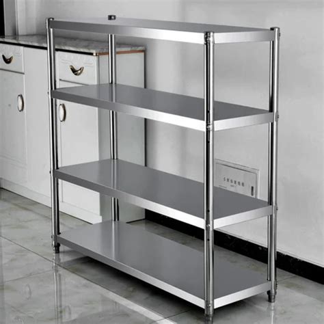 Rectangular Stainless Steel HOTEL Kitchen Storage Rack Shelves 4 At