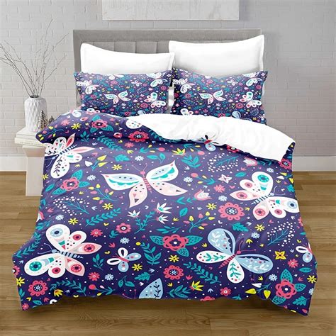 Butterfly Twin Bedding Set For Girls Teens Butterflies Bedspread Duvet Cover Sets Butterfly Bed