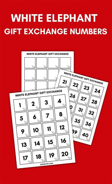 White Elephant Numbers Printable Free Free Printable A Z