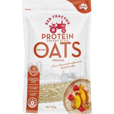 Red Tractor Protein Creamy Style Instant Oats Original G Woolworths