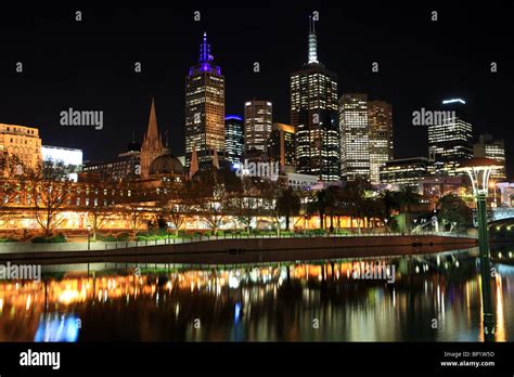 The Melbourne Skyline at night. Victoria, Australia Stock Photo - Alamy