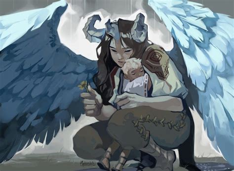 Harpy And Boy By Xiao Tong Kong Imaginaryfamilies Character Art