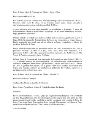 Carta de santo inácio de antioquia aos efésios PDF