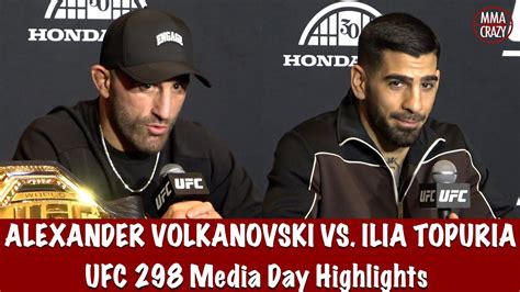 UFC 298: Alexander Volkanovski & Ilia Topuria Media Day Highlights ...