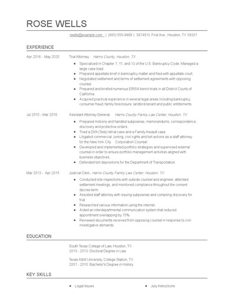 Trial Attorney Resume Examples and Tips - Zippia