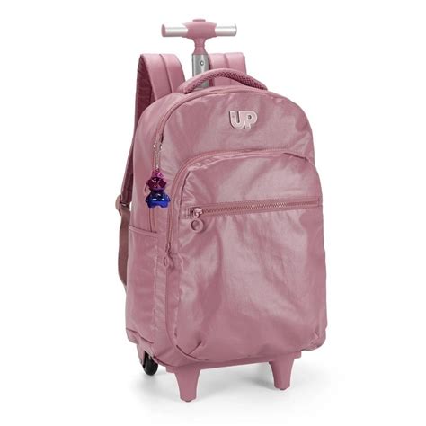 Mochila Carrinho Luxcel UP4YOU Metalizada Rose MC47244UPRS Papelaria