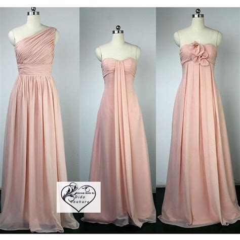 Custom Made Blush Pink Bridesmaid Dress Chiffon Mix Bridesmaids Dress Chea Mixed Bridesmaid