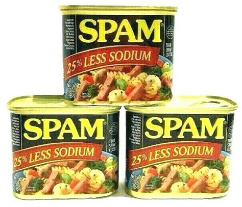 Spam Luncheon Meat Less Sodium Oz Pack Of Tinned Jarred