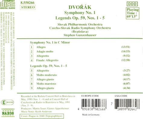 Dvorak Symphony No Legends Stephen Gunzenhauser S Gunzenhauser