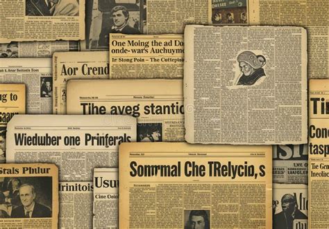 collage  vintage newspapers  headlines stock illustration