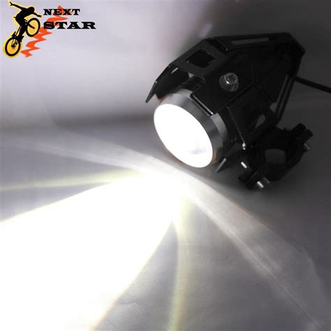 2PCS 12V Motorcycle Headlights Auxiliary Headlamp U5 LED Spotlight