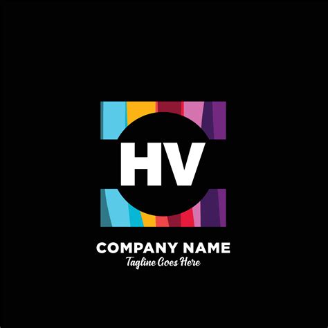 Hv Initial Logo With Colorful Template Vector Vector Art At