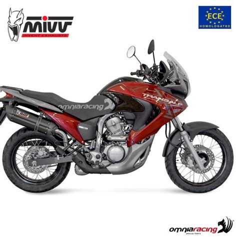 Mivv Exhaust Slip On Suono Approved Black Steel Honda Xlv Transalp