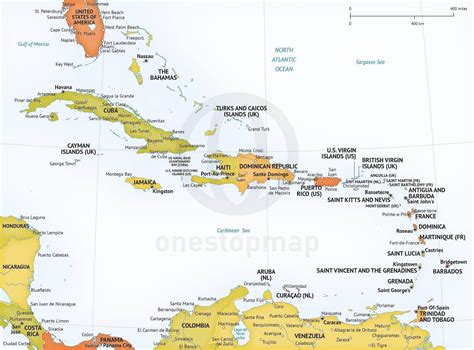 Vector Map of Caribbean Political | One Stop Map