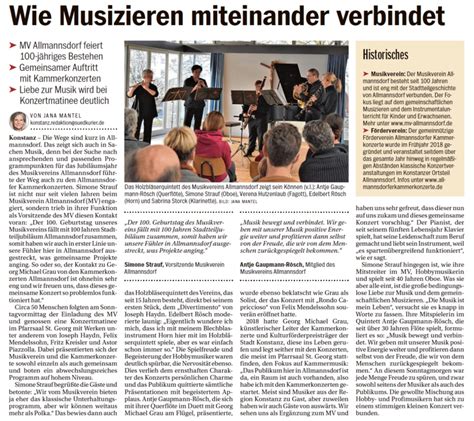 Musikverein Allmannsdorf E V Presse