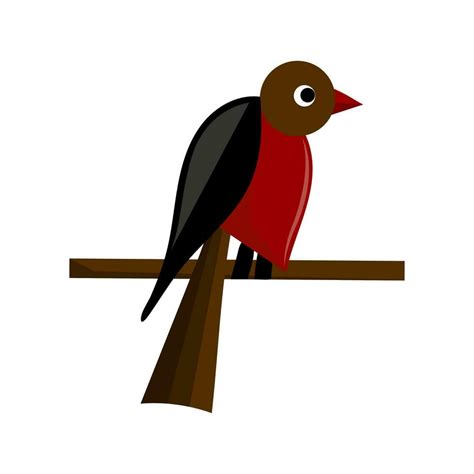 Winter Bird Bullfinch Sitting On A Branch Stylized Geometric Bird