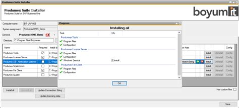 install components produmex