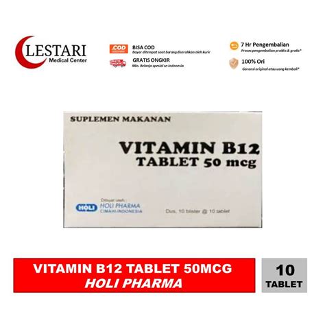 Jual Holi Pharma Vitamin B Mcg Tablet Strip Shopee Indonesia