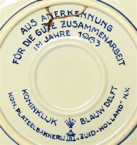 Keramik Teller Wandteller Zuid Holland Koninklijk Blauw Delft