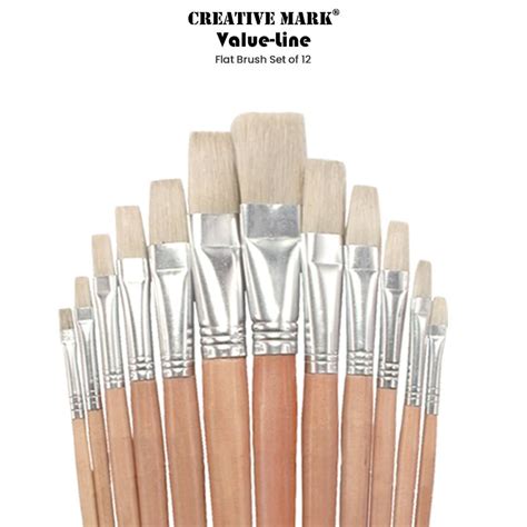 Creative Mark Value Line Flat Bristle Brush Set Of 12 Jerrys Artarama