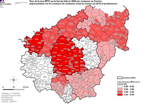 Cartes Des Taux De Taxe Foncière Sur Le Bâti En Corrèze