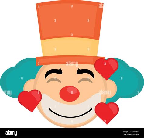 Vector Emoticon Illustration Of A Cartoon Clown S Face With A Hat