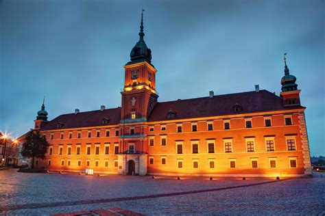 Warsaw, Poland, 2022 - Royal Castle in Warsaw, Poland at the evening ...