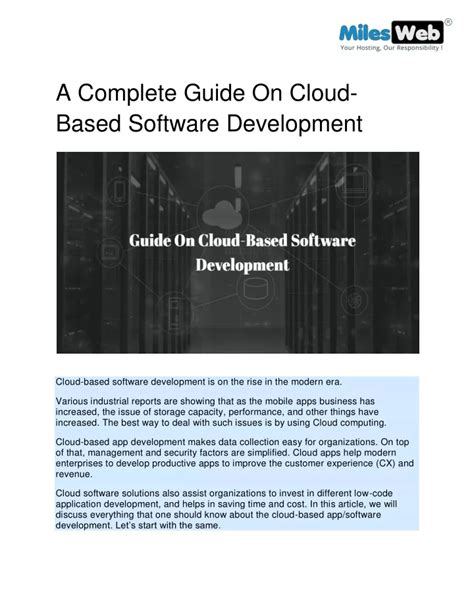 Ppt A Complete Guide On Cloud Based Software Development Powerpoint