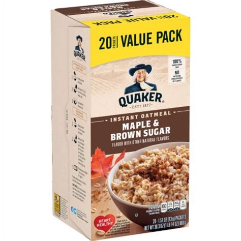 Quaker® Maple Brown Sugar Instant Oatmeal 20 Ct Kroger