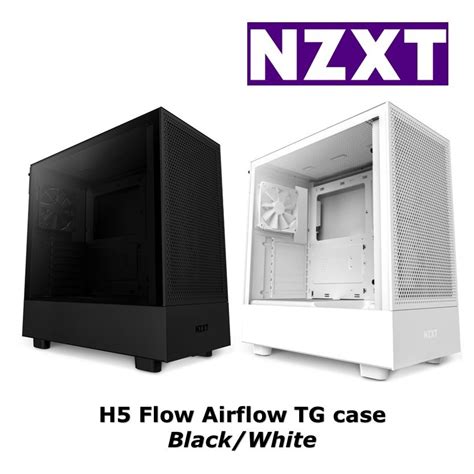 พร้อมส่ง Case Nzxt H5 Flow Black White Atx Tempered Glass Elite H5 Pc