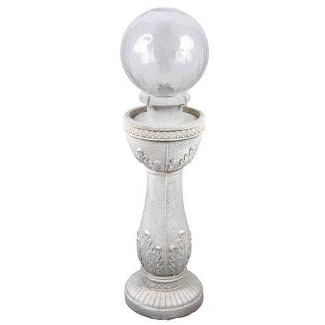 Outdoor Fountain With Glass Globe Antique White Bernini Glass