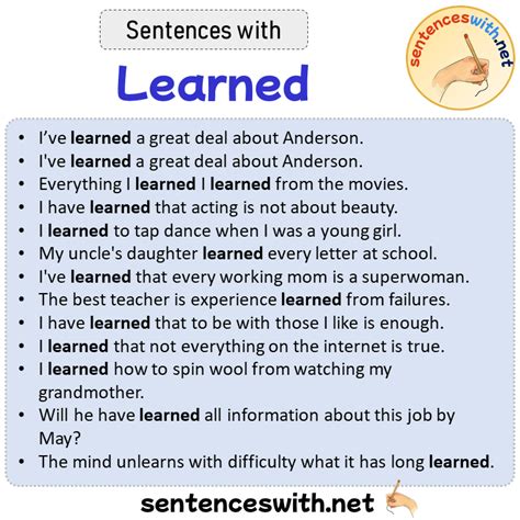 sentences  learned sentences  learned sentenceswithnet