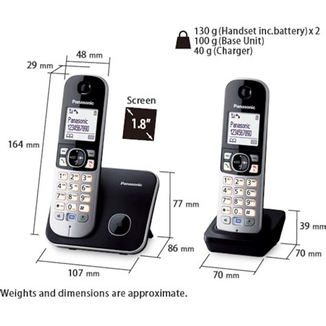 Panasonic KX TG6812 cyfrowy telefon DECT z 2 słuchawkami redukcja