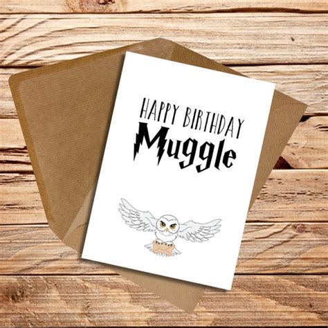 Harry Potter Themed Birthday Card Happy By Printsmadewithlove