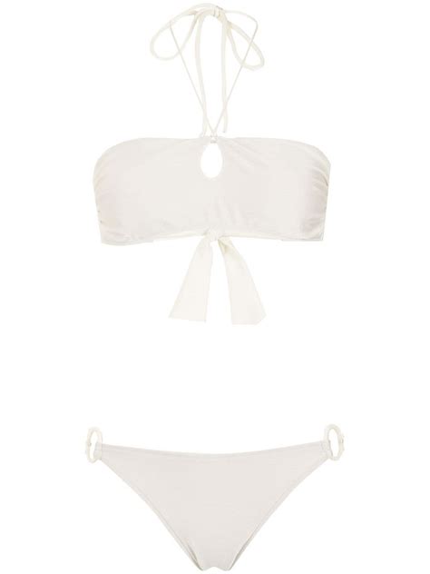 Adriana Degreas Hoop Detail Bikini Set White Editorialist