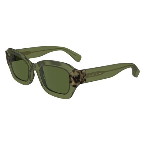 Sunglasses Khaki Havana Acetate Longchamp Us