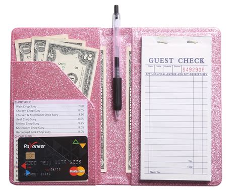 Server Book For Waitress Book Pink Cute Bling Waitstaff Organizer