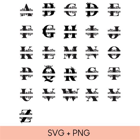 Font Monogram Svg Bundle, Split Monogram Letters Svg, Family | Inspire ...