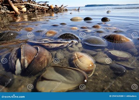 Clams In Shallow Waters At Low Tide Stock Illustration Illustration