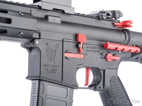 King Arms M4 PDW SBR Airsoft AEG Rifle Color Black Red Silenced M