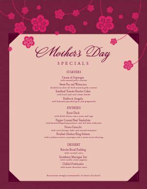 Mother's Day Menu Templates and Designs - MustHaveMenus