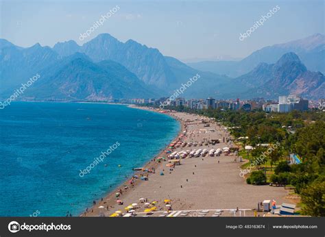 Antalya Turkey Top View Konyaalti Beach Antalya Turkey Stock Photo By